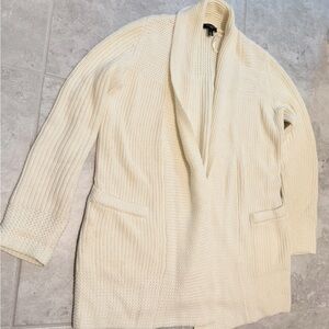 Talbots Petites Cream Shawl Collar Knit Cardigan | SP